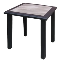Providence Savannah Black Steel Outdoor Chat End Table