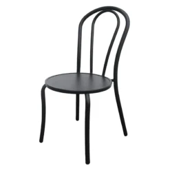 Providence Stackable Outdoor Round Black Bistro Chair