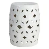 Providence White Ceramic Laser Cut Garden Stand, 17.7"