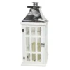 Providence White & Chrome Outdoor LED Lantern, 20"