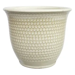 Providence White Honeycomb Planter, Medium