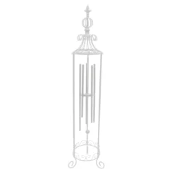 Providence White Metal Standing Windchime, 34"