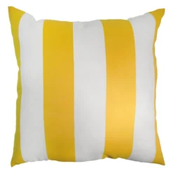 Providence Yellow Awning Striped Oversized Outdoor Throw Pillow