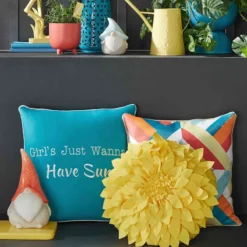 Ray Warm Multicolor Geo Outdoor Throw Pillow, 17" -Outdoor Corner Shop ray warm multicolor geo outdoor throw pillow 17 2