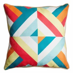 Ray Warm Multicolor Geo Outdoor Throw Pillow, 17"