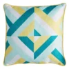Ray Yellow & Blue Geo Outdoor Throw Pillow, 17"