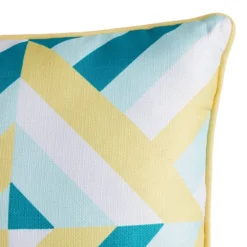 Ray Yellow & Blue Geo Outdoor Throw Pillow, 17" -Outdoor Corner Shop ray yellow blue geo outdoor throw pillow 17 2