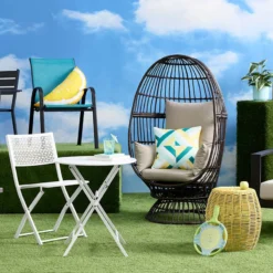 Ray Yellow & Blue Geo Outdoor Throw Pillow, 17" -Outdoor Corner Shop ray yellow blue geo outdoor throw pillow 17 4