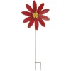 Red Flower Metal Yard Stake, 36"