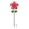 Red Metal Flower Garden Stake, 31.8"