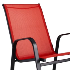Red Sling Patio Rocking Chair -Outdoor Corner Shop red sling patio rocking chair 2
