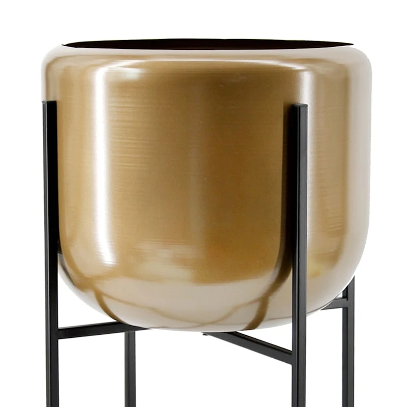 Round Bronze Metal Plant Stand, 19.7" 2 Round Bronze Metal Plant Stand, 19.7" - Image 2