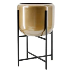 Round Bronze Metal Plant Stand, 19.7"