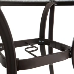 Round Water Wave Glass Top Outdoor Dining Table, Brown 6 Round Water Wave Glass Top Outdoor Dining Table, Brown -Outdoor Corner Shop round water wave glass top outdoor dining table brown 2