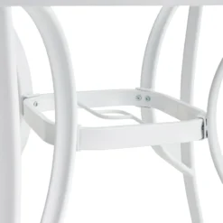 Round Water Wave Glass Top Outdoor Dining Table, White -Outdoor Corner Shop round water wave glass top outdoor dining table white 3