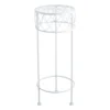 Round White Metal Plant Stand, Small