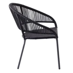 Round Wicker Outdoor Lounge Chair, Black -Outdoor Corner Shop round wicker outdoor lounge chair black 2