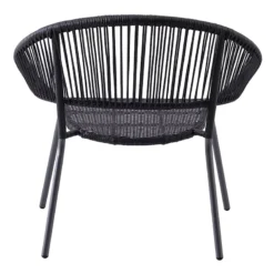 Round Wicker Outdoor Lounge Chair, Black -Outdoor Corner Shop round wicker outdoor lounge chair black 3