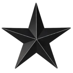 Rustic Black Metal Star Outdoor Wall Decor, 28"