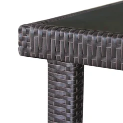 Smoke Glass-Top Outdoor Wicker Table, 42" -Outdoor Corner Shop smoke glass top outdoor wicker table 42 2