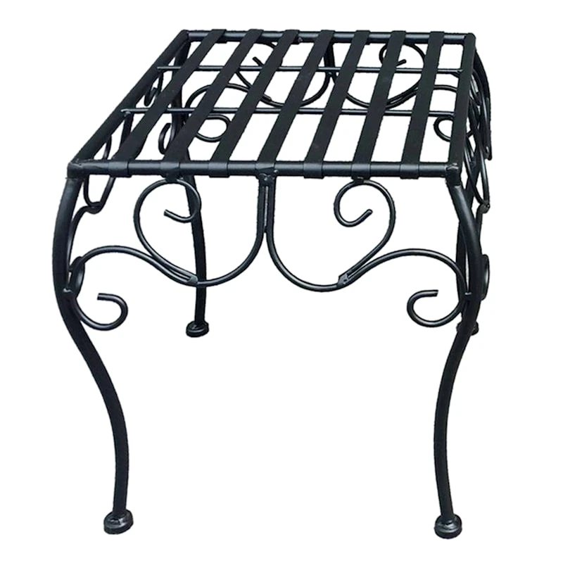 Square Black Metal Plant Stand, 12x11.5 1 Square Black Metal Plant Stand, 12x11.5