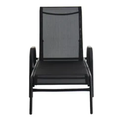 Stackable Black Sling Outdoor Chaise Lounge Chair -Outdoor Corner Shop stackable black sling outdoor chaise lounge chair 2