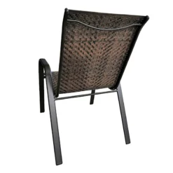 Stackable Brown Outdoor Woven Wicker Chair -Outdoor Corner Shop stackable brown outdoor woven wicker chair 2