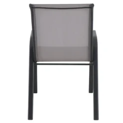 Stackable Grey Sling Patio Chair -Outdoor Corner Shop stackable grey sling patio chair 5