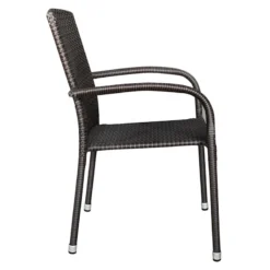 Stackable Outdoor Brown Wicker Chair -Outdoor Corner Shop stackable outdoor brown wicker chair 2