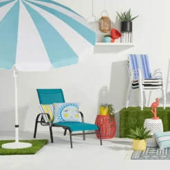 Stackable Teal Sling Outdoor Chaise Lounge Chair -Outdoor Corner Shop stackable teal sling outdoor chaise lounge chair 4