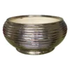 Striped Bronze Low Bowl Planter, Medium