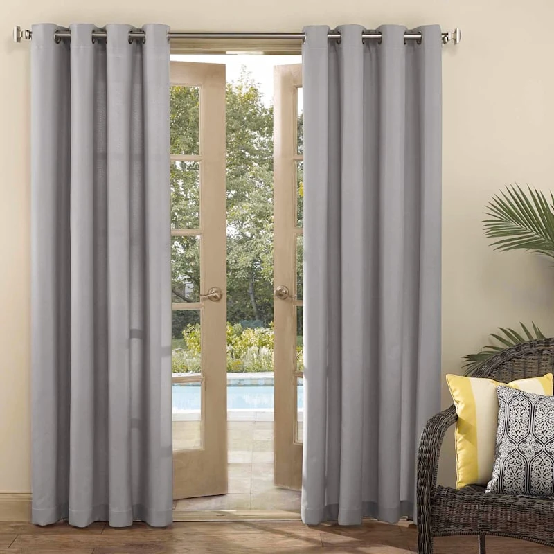Sun Zero Darian Grey Outdoor Light Filtering Curtain Panel, 95" 4 Sun Zero Darian Grey Outdoor Light Filtering Curtain Panel, 95" - Image 4