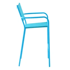Sunny Club Blue Textilene Stackable Outdoor Barstool -Outdoor Corner Shop sunny club blue textilene stackable outdoor barstool 2