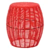 Sunny Club Coral Wicker Outdoor Ottoman, 16"