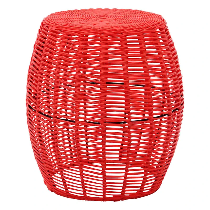 Sunny Club Coral Wicker Outdoor Ottoman, 16" 1 Sunny Club Coral Wicker Outdoor Ottoman, 16"