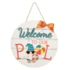 Sunny Club Glittered Welcome To Our Pool Wooden Outdoor Wall Sign, 16"