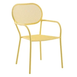 Sunny Club Light Yellow Mesh Steel Outdoor Chair