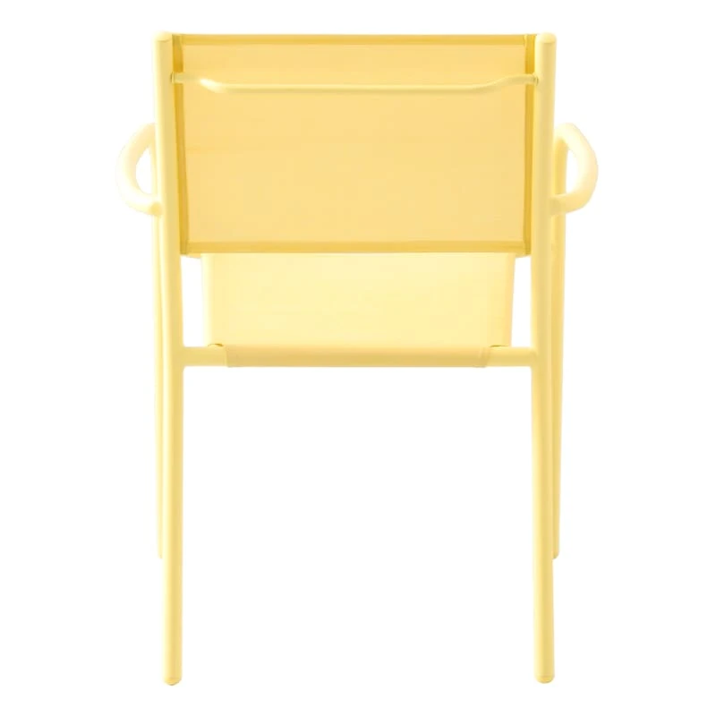 Sunny Club Light Yellow Textilene Stackable Outdoor Chair 5 Sunny Club Light Yellow Textilene Stackable Outdoor Chair - Image 5