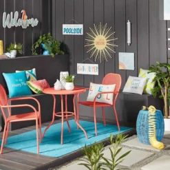 Sunny Club Outdoor Blue Wicker Ottoman, 16" 7 Sunny Club Outdoor Blue Wicker Ottoman, 16" -Outdoor Corner Shop sunny club outdoor blue wicker ottoman 16 2