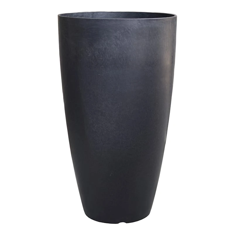 Tall Black Egg Shaped Planter, 12" 1 Tall Black Egg Shaped Planter, 12"