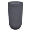 Tall Fluted Charcoal Grey Planter, 24"