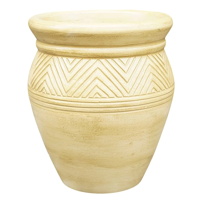 Tall Yellow Bohemian Clay Pot, 8" 1 Tall Yellow Bohemian Clay Pot, 8"