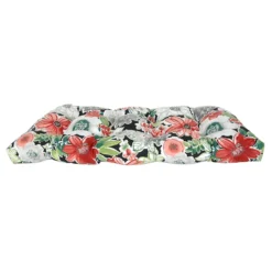 Tamani Black Floral Outdoor Wicker Settee Cushion