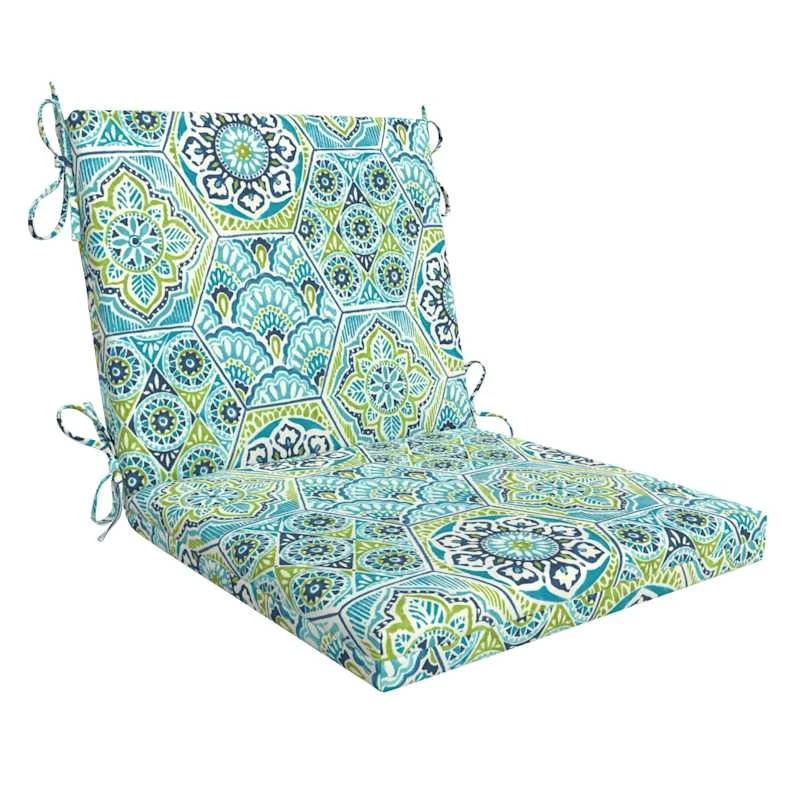 Teal Calista Outdoor Hinged Seat Cushion 1 Teal Calista Outdoor Hinged Seat Cushion