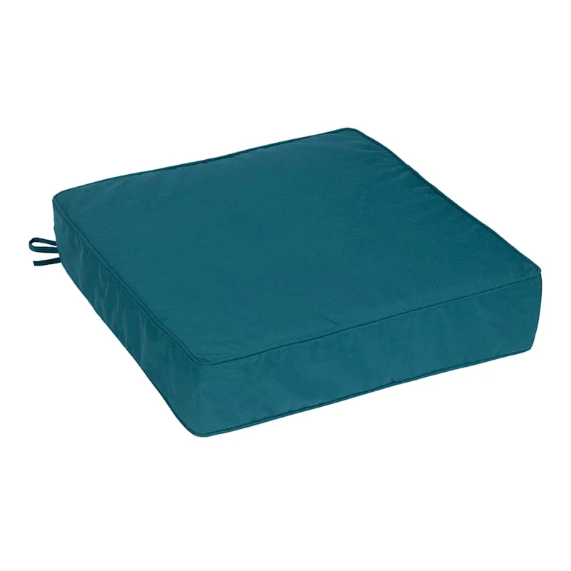 Teal Canvas Outdoor Gusseted Deep Seat Cushion 1 Teal Canvas Outdoor Gusseted Deep Seat Cushion