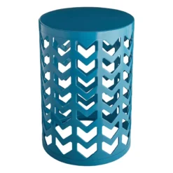 Teal Chevron Metal Garden Stand, 20"