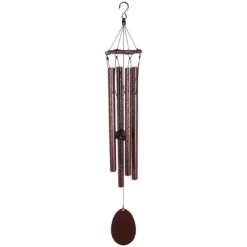 Textured Brown Metal Wind Chime, 29"
