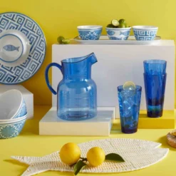 Tracey Boyd Set Of 3 Blue Patterned Serving Bowls -Outdoor Corner Shop tracey boyd set of 3 blue patterned serving bowls 2