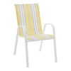 Tracey Boyd Stackable White & Yellow Caprice Striped Sling Patio Chair