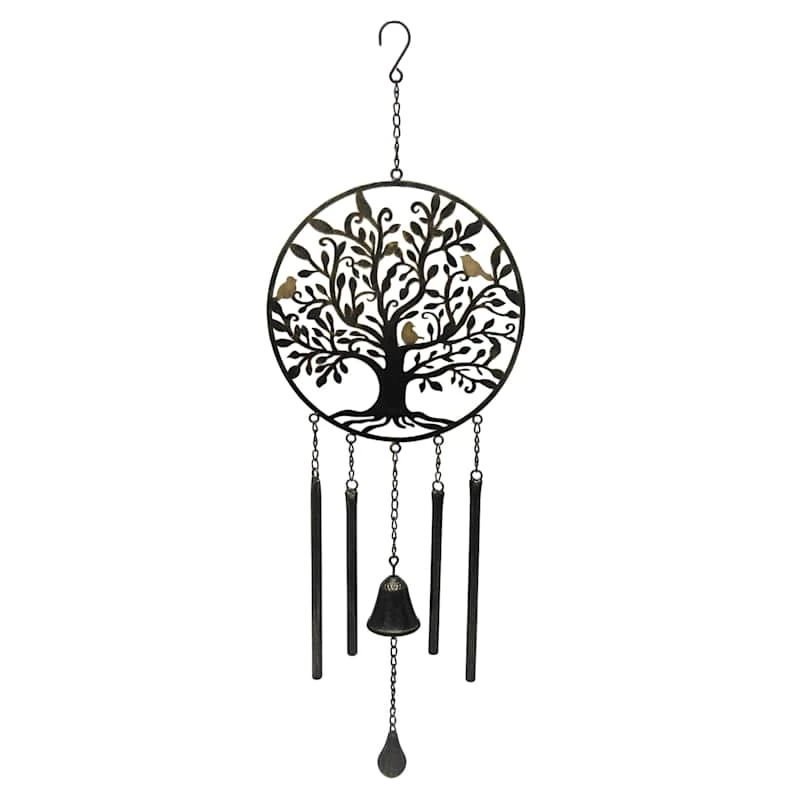 Tree Of Life Metal Cutout Wind Chime, 30" 1 Tree Of Life Metal Cutout Wind Chime, 30"